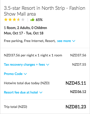 Stratosphere Hotel hotwire rate