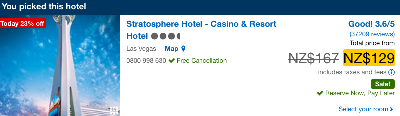 Stratosphere Hotel on Expedia