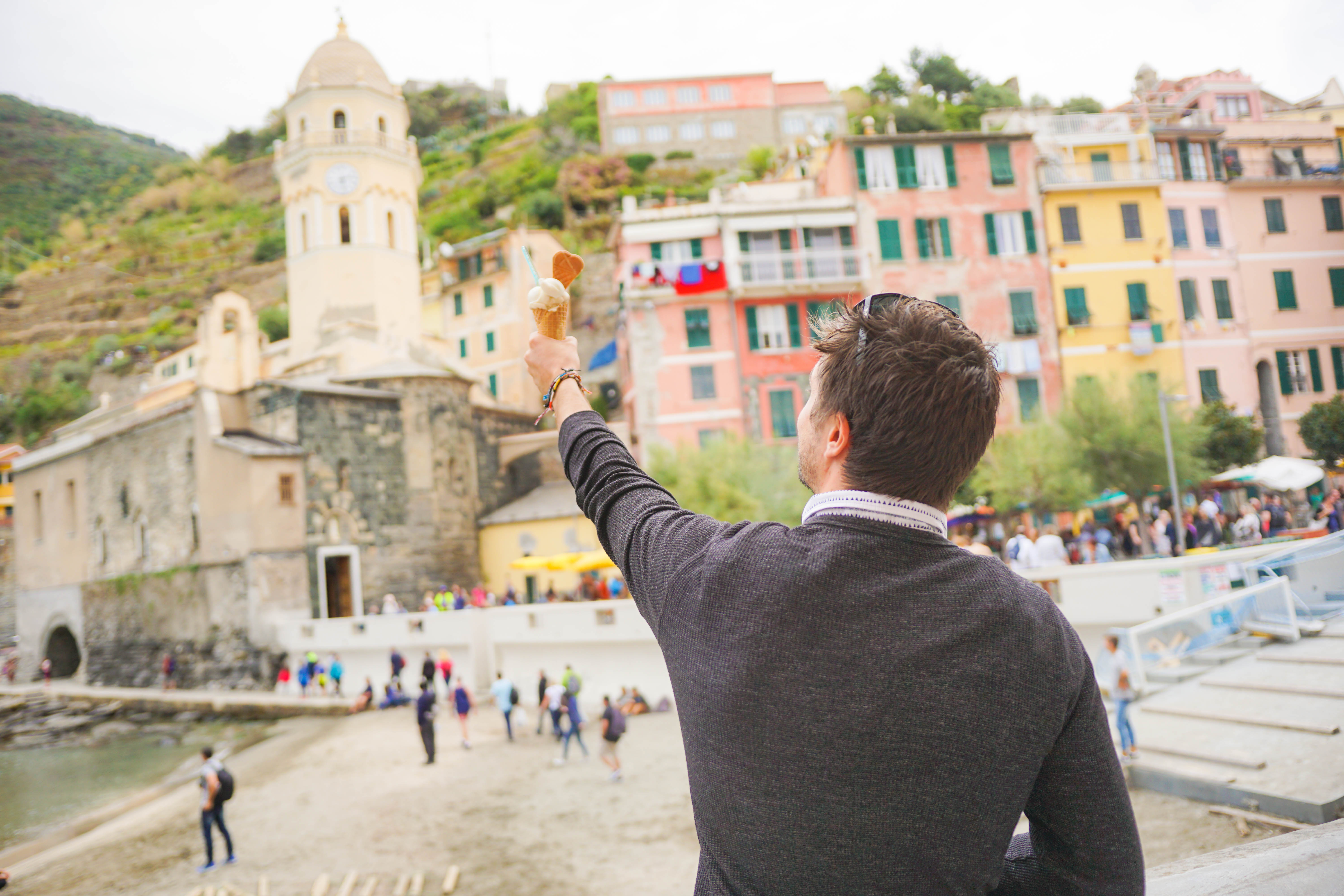 Gelato in Vernazza Cinque Terre with World Nate